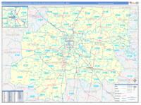 Nashville Davidson Murfreesboro Franklin Metro Area Wall Map Zip Code